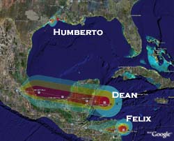Hurricanes Dean, Felix, and Humberto