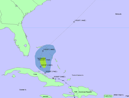 120-hour cumulative probabilities for 64kt winds